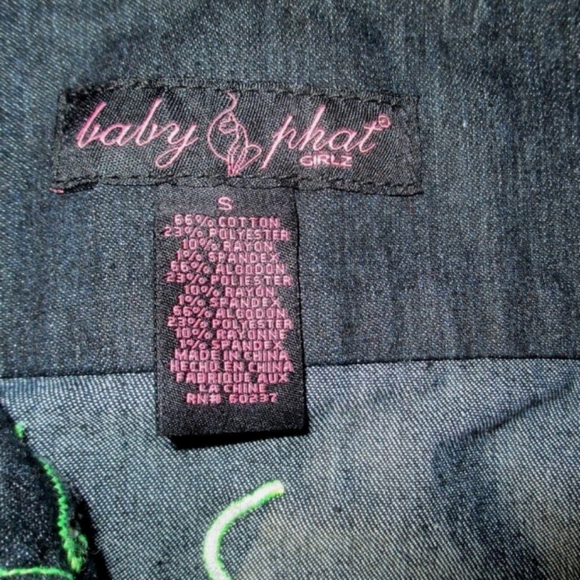 ‼️THRIFT STORE ALERT MAKE OFFER Baby Phat Jean Jacket Denim Neon Stitching Coat - Picture 5 of 12